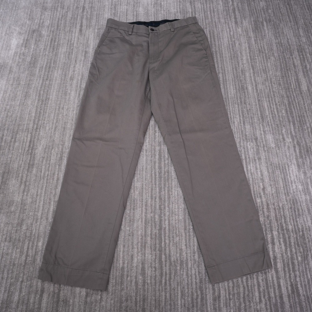 Brooks Brothers Advantage Chino Pants Mens 32x30 Fit 30x29.5 Grey Clark Stretch